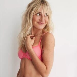 *NWT* Aerie Smoothez Tropadelic Pink Balconette Mesh Unlined Underwire Bra